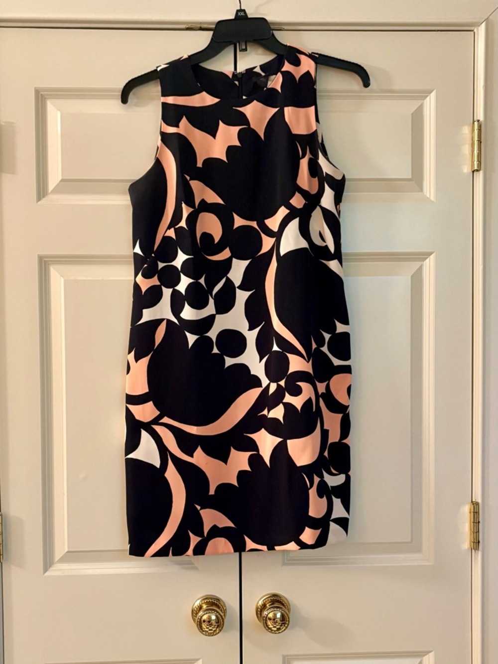 LOFT Black & Blush Graphic Sheath Dress
